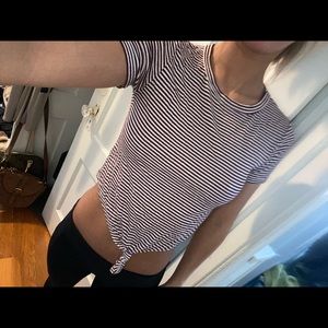 Size S striped slightly cropped Tee